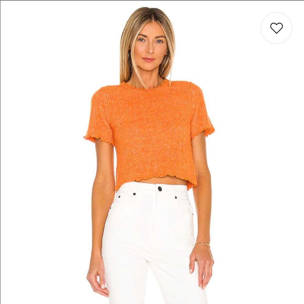 tach clothing pegasus knit top in orange